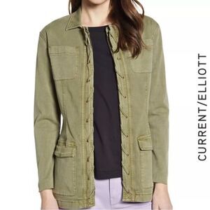 Current/Elliot Women’s Military Lace Up Army Green Jacket Shacket Medium 2